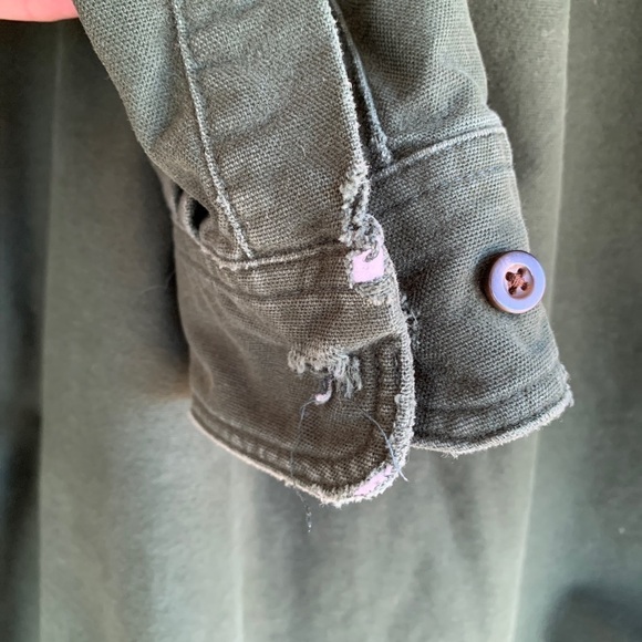 Eddie Bauer Dark Green Chamois Button Down Shirt Size XL Tall Casual Botton Down - Picture 8 of 11